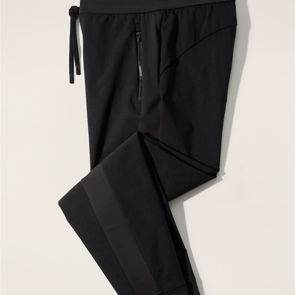 Athleta Black Sweatpants with Elastic Waistband and Ribbed Cuffs